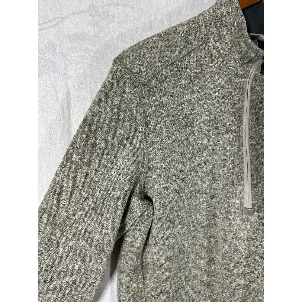 Eddie Bauer Sweatshirt Medium Gray 1/4 Zip Fleece Lined Sweater